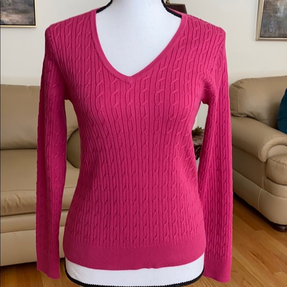 Talbots Sweaters - Talbots Pink Pima Cotton Ribbed Sweater Size S NWT
